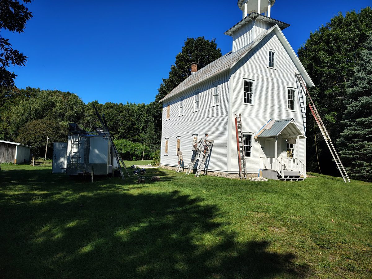 School house repainting in progress